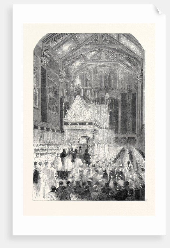 The Remains of the Late Earl of Shrewsbury Lying in State, in St. Peter's Chapel, Alton Towers, 1852 by Anonymous