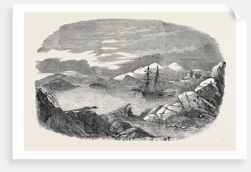 Fiskernoes, a Danish Settlement, in the South of Greenland, with the Isabel at Anchor by Anonymous