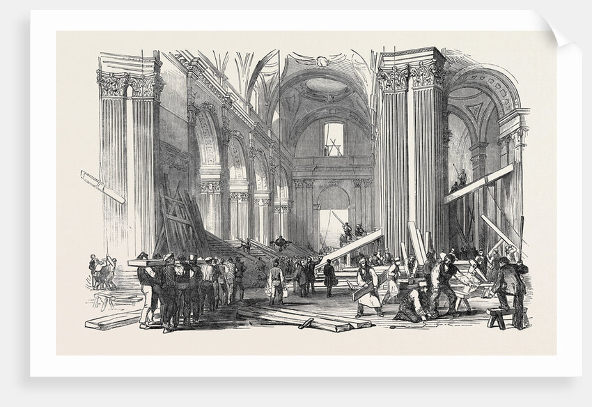 Preparations for the Funeral of the Duke of Wellington, in St. Paul's Cathedral: View in the Nave, Looking West, 1852 by Anonymous