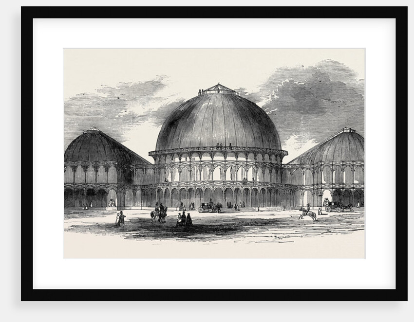 The Great Industrial Exhibition Building at Dublin: Front Elevation to Merrion Square West, 1852 by Anonymous