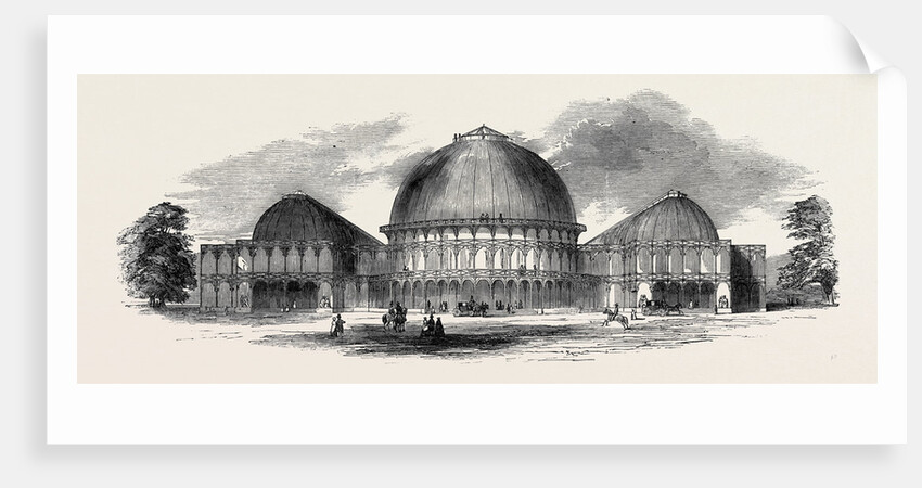 The Great Industrial Exhibition Building at Dublin: Front Elevation to Merrion Square West, 1852 by Anonymous
