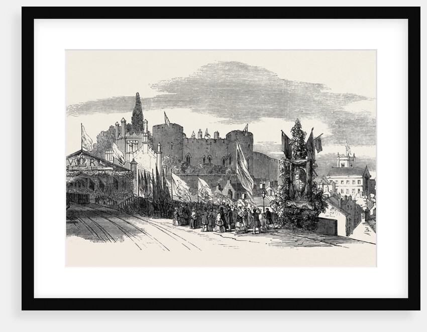 Reception of Her Majesty at the Shrewsbury Station, 1852 by Anonymous
