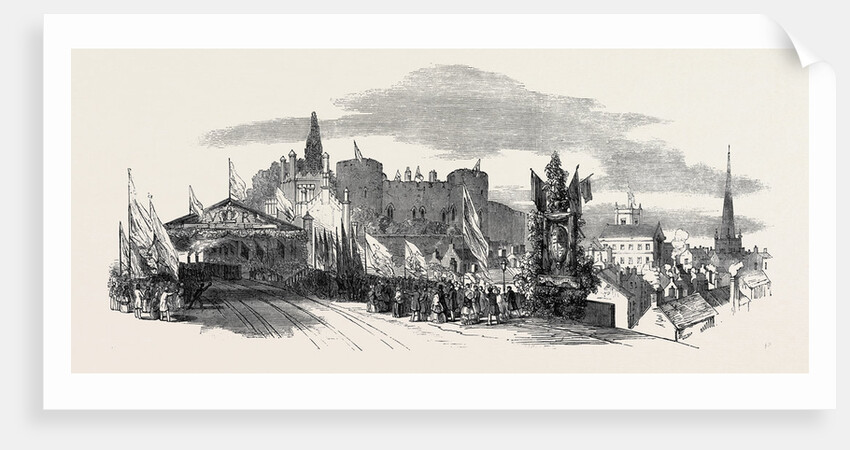 Reception of Her Majesty at the Shrewsbury Station, 1852 by Anonymous