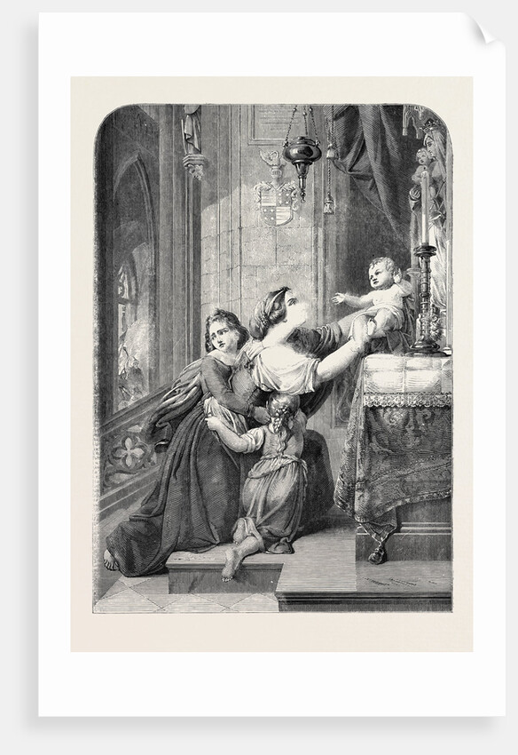 The Refuge at the Altar from a Picture by Daege, Berlin by Anonymous