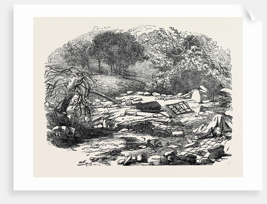 The Inundations in Worcestershire: Ruins of the Bower, 1852 by Anonymous