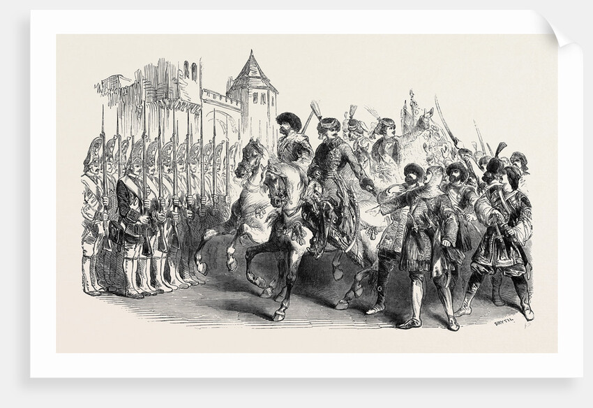 Scene from Pietro Il Grande, at the Royal Italian Opera, the Review at the Battle of Pultava by Anonymous