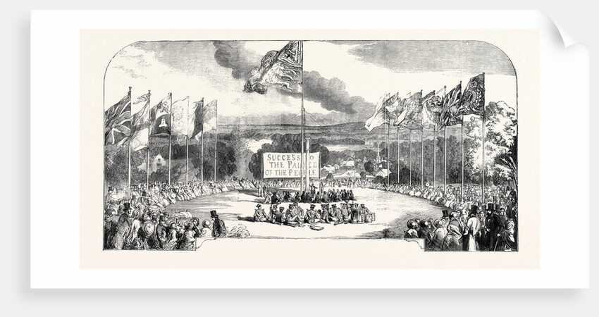 The New Crystal Palace, Sydenham, Placing the First Pillar, 1852 by Anonymous