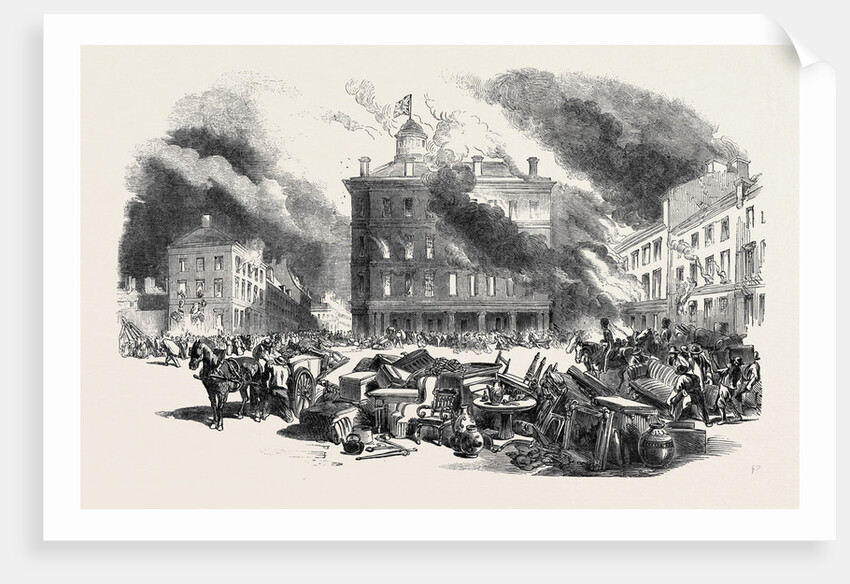 Great Fire at Montreal: Dalhousie Square, Hay's House, 1852 by Anonymous