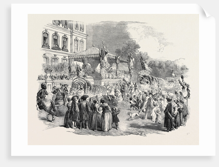 Fete at Strasbourg: Procession of the Waggons, at the Prefecture, Strasbourg, 1852 by Anonymous