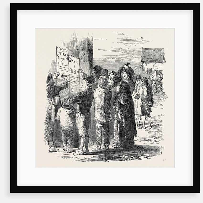 The Kilkenny Election, Peasantry Reading the Candidates' Addresses, 1852 by Anonymous