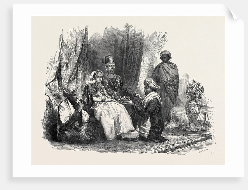 The Ex-Rajah of Coorg, and His Daughter the Princess Gouramma, and Suite, 1852 by Anonymous