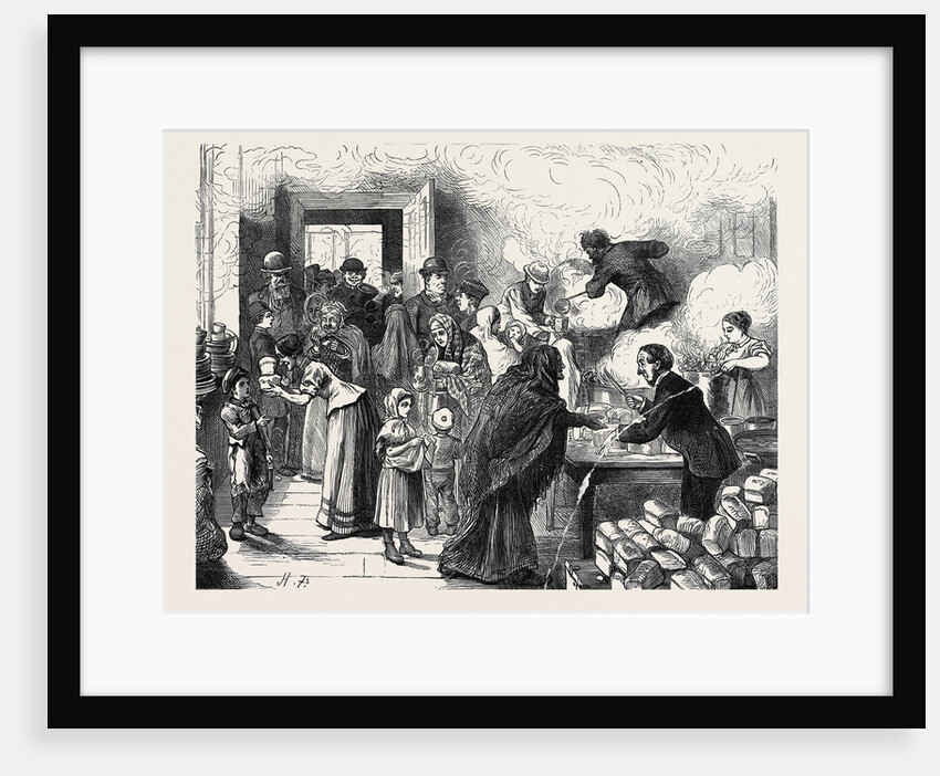 The Distress at Sheffield: Distributing Soup at Brightside 1879 by Anonymous