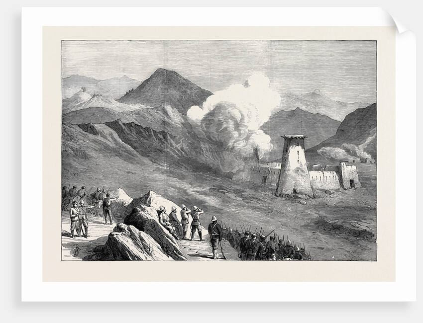 The Afghan War: Blowing Up Towers and Destruction of Village of Kassaba Afreedi Country 1879 by Anonymous
