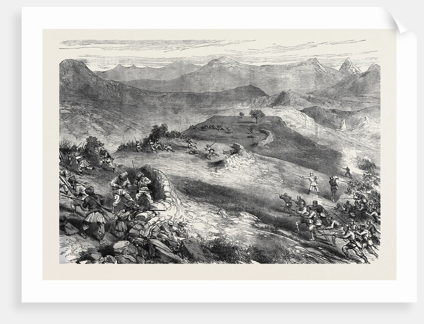 The Afghan War: Storming of the Spingawai Stockade Morning of December 2 1878 from a Sketch by Lieutenant Neville Chamberlain by Anonymous