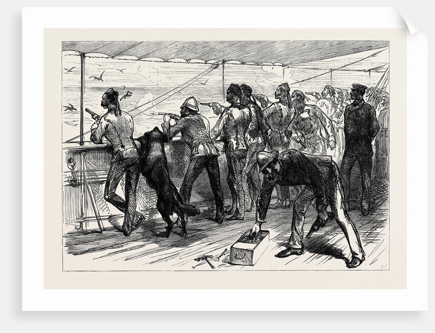 The Zulu War: Practising for the Zulus on Board the Pretoria on the Voyage to Natal 1879 by Anonymous