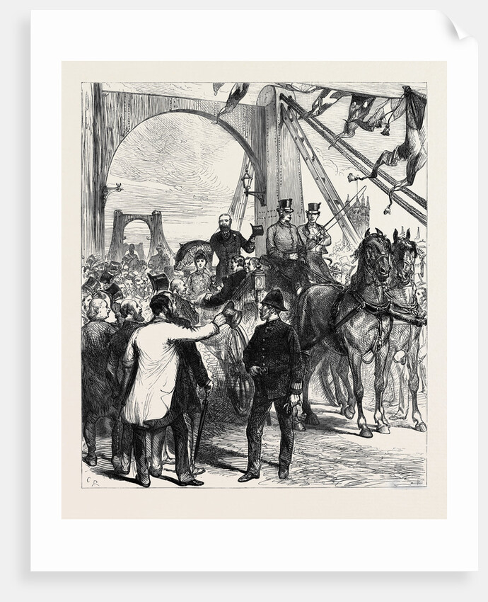 Opening Thames Bridges Free of Toll: The Metropolitan Board of Works Receiving the Prince and Princess of Wales at Lambeth Bridge London 1879 by Anonymous