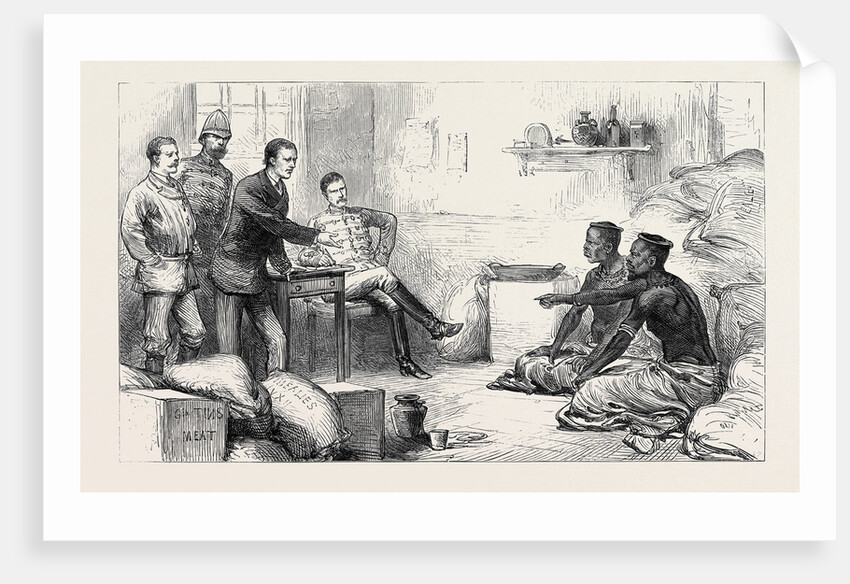 The Zulu War: Interrogating Cetewayo's Messengers at Dalmain's Farm (Fort Cherry) 1879 by Anonymous