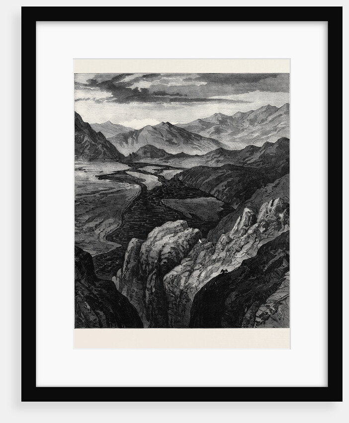Afghanistan: The Cabul River: Gorge Where It Enters the Plain of Jellalabad the Hindoo Koosh in the Distance 1879 by Anonymous