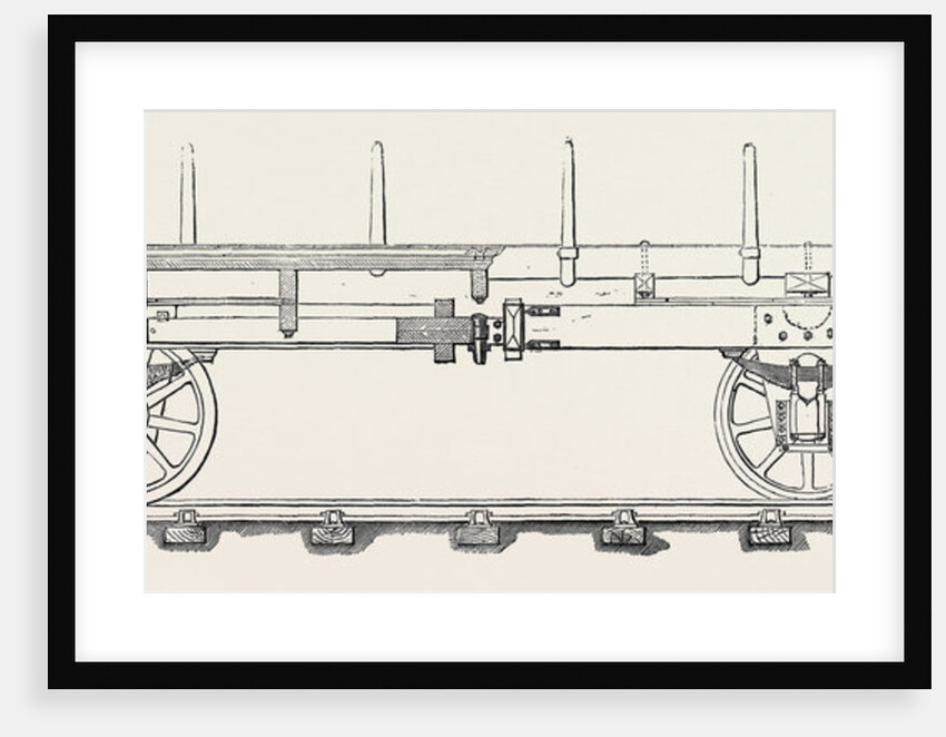 The Paris International Exhibition: Vidard's Articulated Truck for Conveying Lengthy Goods on Railways with Sharp Curves France 1867 by Anonymous