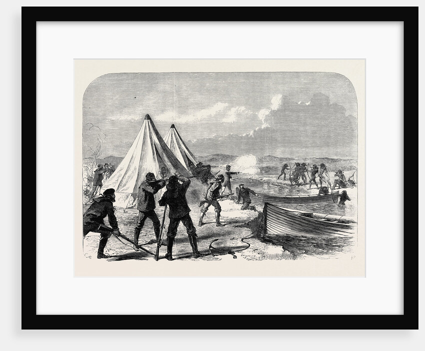 Surveying Party from H.M.S. Nassau Attacked by Natives of Terra Del Fuego 1867 by Anonymous