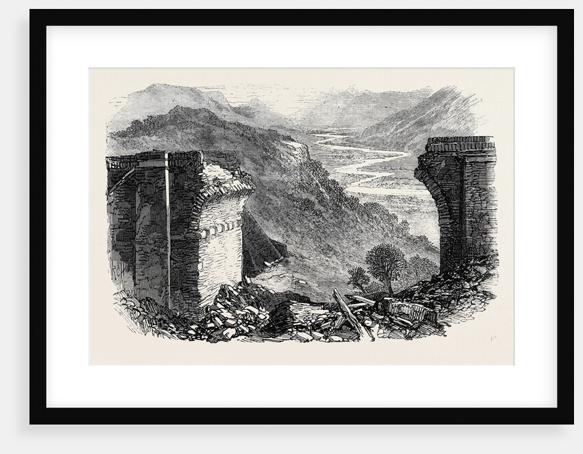 Fall of a Viaduct on the Great Indian Peninsular Railway: Broken Viaduct on the Bhore Ghaut Incline Two Days after Its Fall 1867 by Anonymous