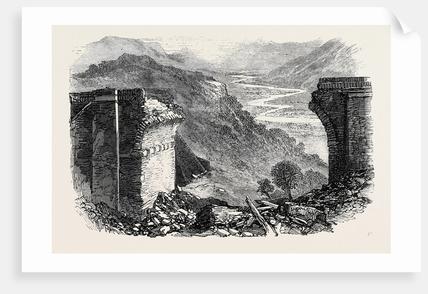 Fall of a Viaduct on the Great Indian Peninsular Railway: Broken Viaduct on the Bhore Ghaut Incline Two Days after Its Fall 1867 by Anonymous
