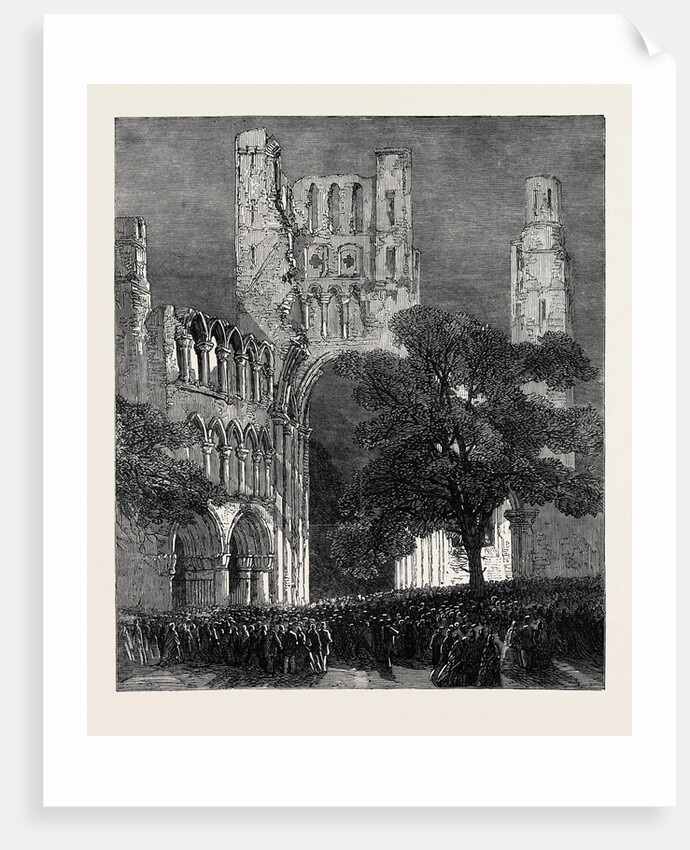 The Queen's Visit to the Scottish Border: Kelso Abbey Illuminated by the Lime-Light UK 1867 by Anonymous