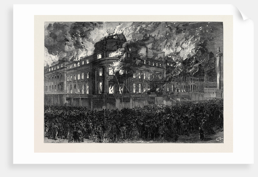 Great Fire in the Central Exchange Buildings Newcastle-on-Tyne UK 1867 by Anonymous