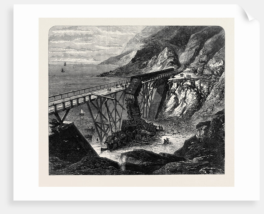 Scene of the Accident at Bray Head on the Dublin Wicklow and Wexford Railway Ireland 1867 by Anonymous