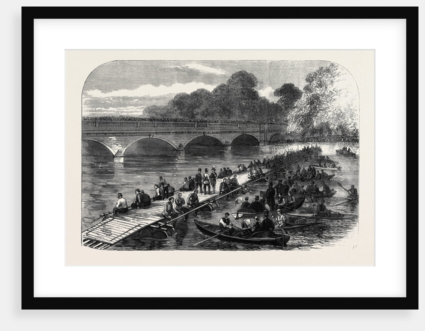 The 1st Middlesex Volunteer Engineers Throwing a Barrel-Pier Bridge Over the Serpentine 1867 by Anonymous