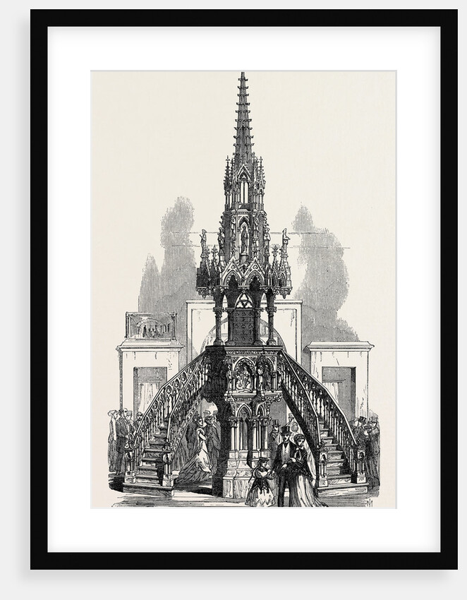 The Paris International Exhibition: Carved Oak Pulpit in the Rue De Belgique France 1867 by Anonymous
