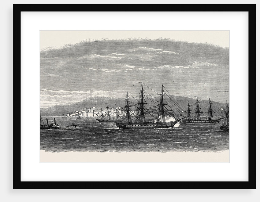 The Captured Greek Blockade-Runner Arkadi Towed Up the Dardanelles 1867 by Anonymous