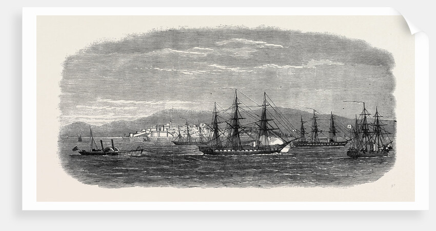 The Captured Greek Blockade-Runner Arkadi Towed Up the Dardanelles 1867 by Anonymous