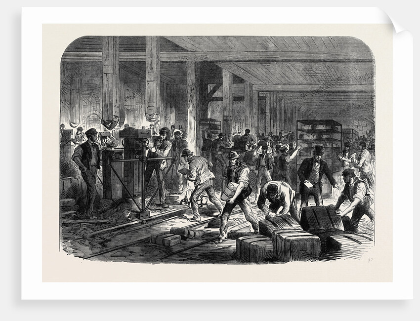 The British Expedition to Abyssinia: Preparing Compressed Forage at the Globe Wharf Regent's Canal Mile-End-Road UK 1867 by Anonymous