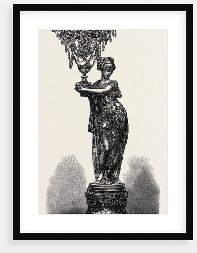 Figure Holding Candelabrum by the Compagnie Des Marbres Onyx D'Algerie Exhibited by G. Viot and Co. 1867 by Anonymous
