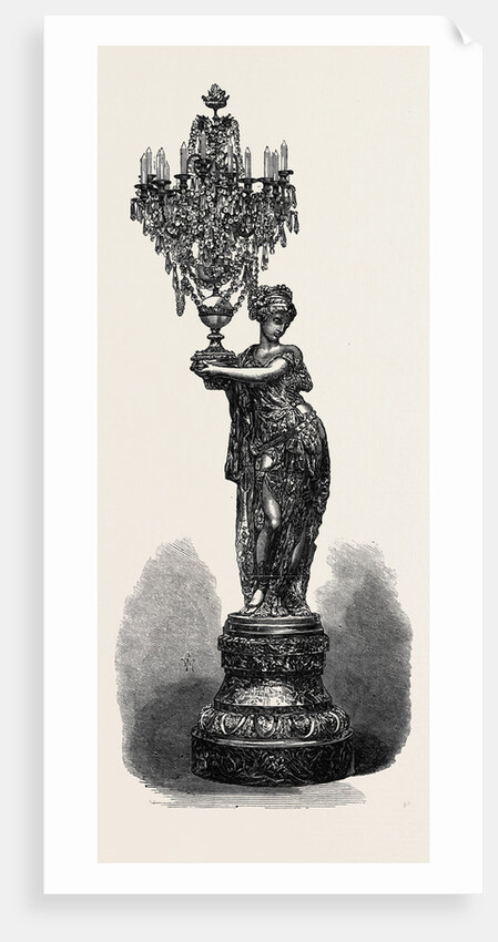 Figure Holding Candelabrum by the Compagnie Des Marbres Onyx D'Algerie Exhibited by G. Viot and Co. 1867 by Anonymous