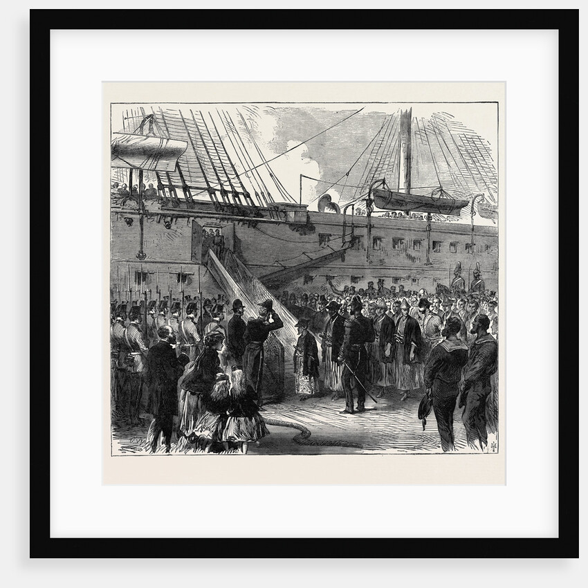 Prince Tokugawa Minbutaiho Brother of the Tycoon of Japan Visiting H.M Troop Ship Serapis at Portsmouth UK 1867 by Anonymous