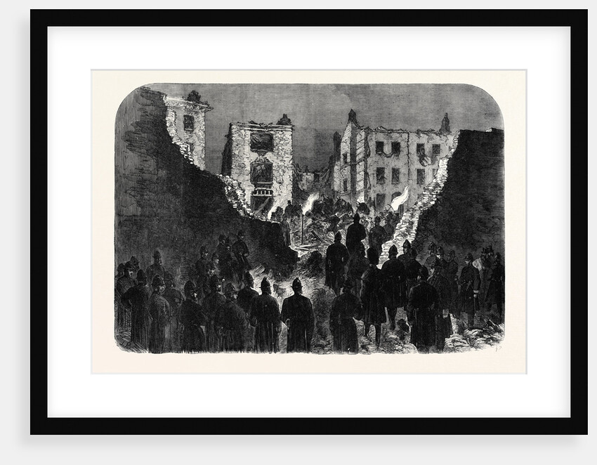 Effects of the Explosion at the House of Detention Clerkenwell Seen from Within the Prison Yard: Searching the Ruins 1867 by Anonymous