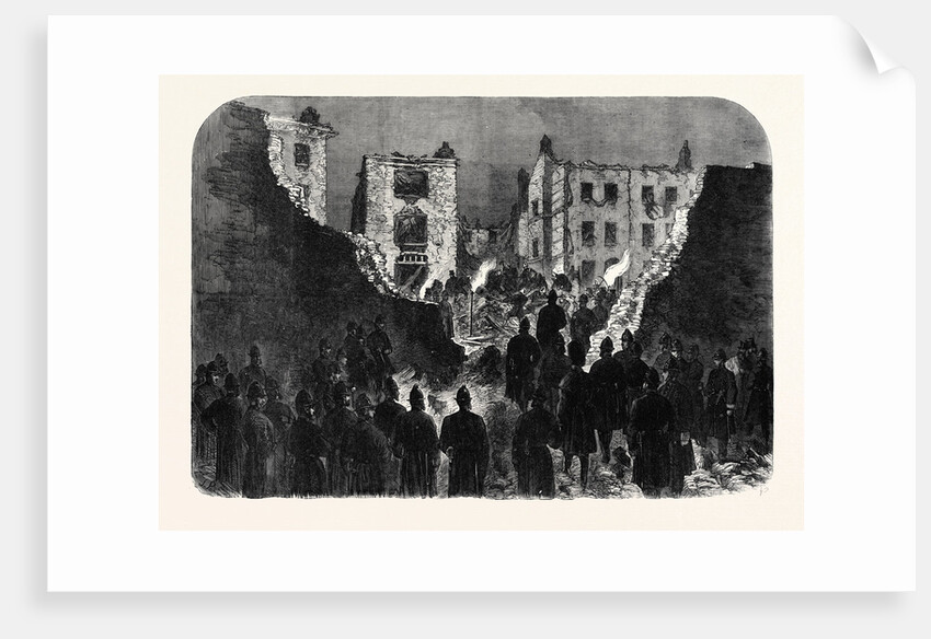 Effects of the Explosion at the House of Detention Clerkenwell Seen from Within the Prison Yard: Searching the Ruins 1867 by Anonymous