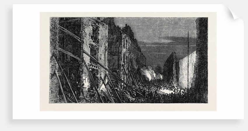 Effects of the Explosion at Clerkenwell: Corporation Lane by Night London UK 1867 by Anonymous
