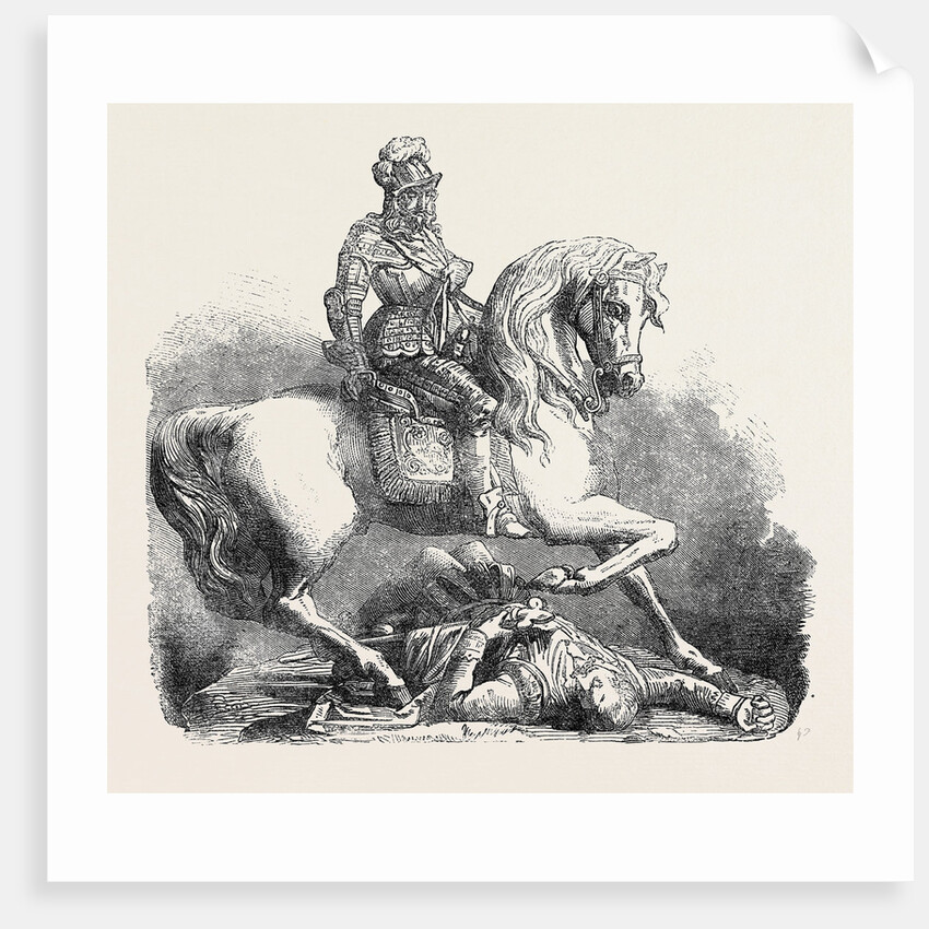 The International Exhibition: Charles I. And His Standard-Bearer in Aluminium Exhibited by Bell and Co. 1862 by Anonymous