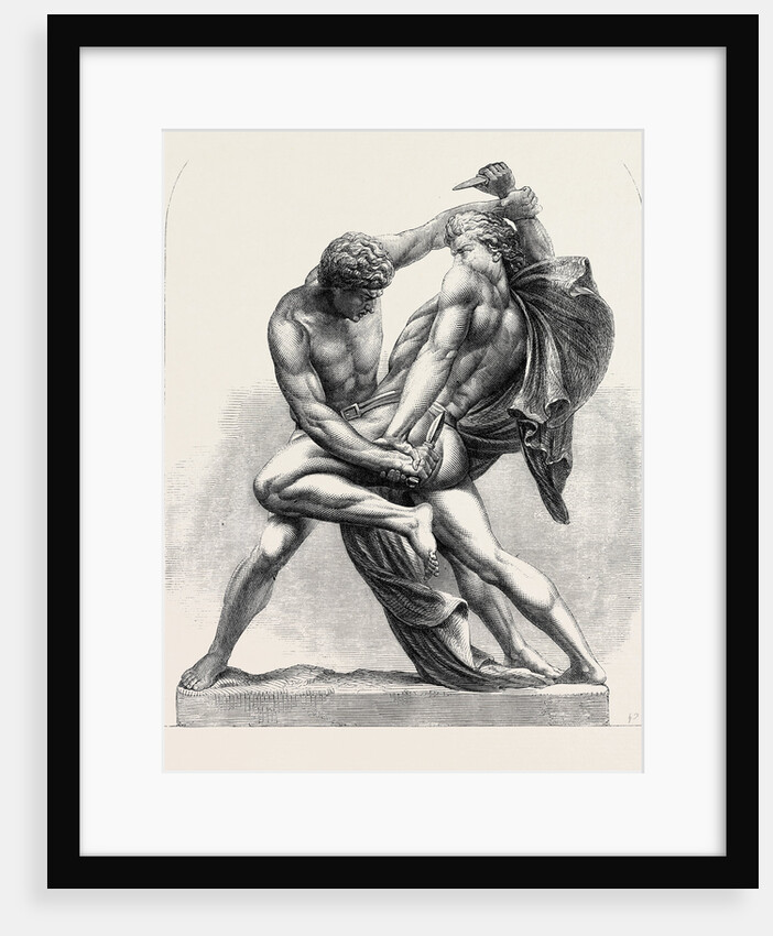 The International Exhibition: The Grapplers Group in Bronzed Zinc, 1862 by Anonymous