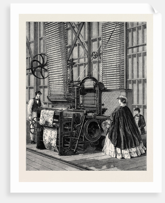The International Exhibition: Smith's Power-Loom for Weaving Tufted Pile Carpets 1862 by Anonymous