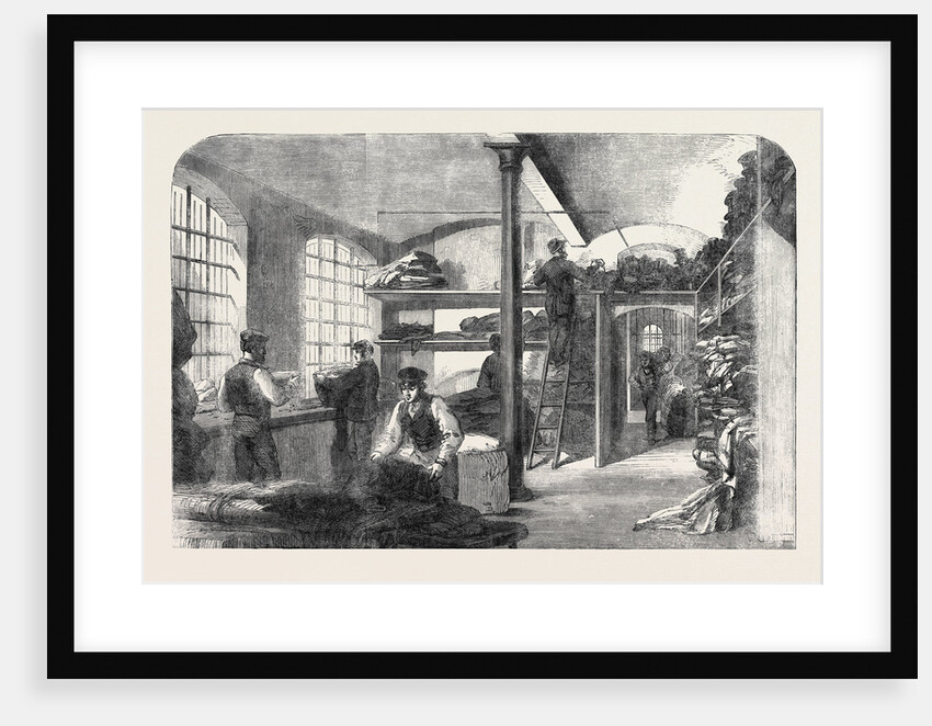 The Cotton Famine: Receiving Clothes at Bridewell Hospital London for the Distressed Operatives 1862 by Anonymous