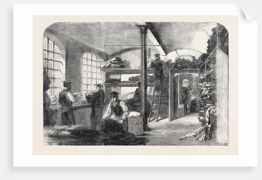 The Cotton Famine: Receiving Clothes at Bridewell Hospital London for the Distressed Operatives 1862 by Anonymous