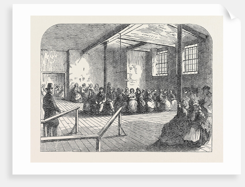 The Cotton Famine: Waiting Room at the District Provident Institution Manchester 1862 by Anonymous