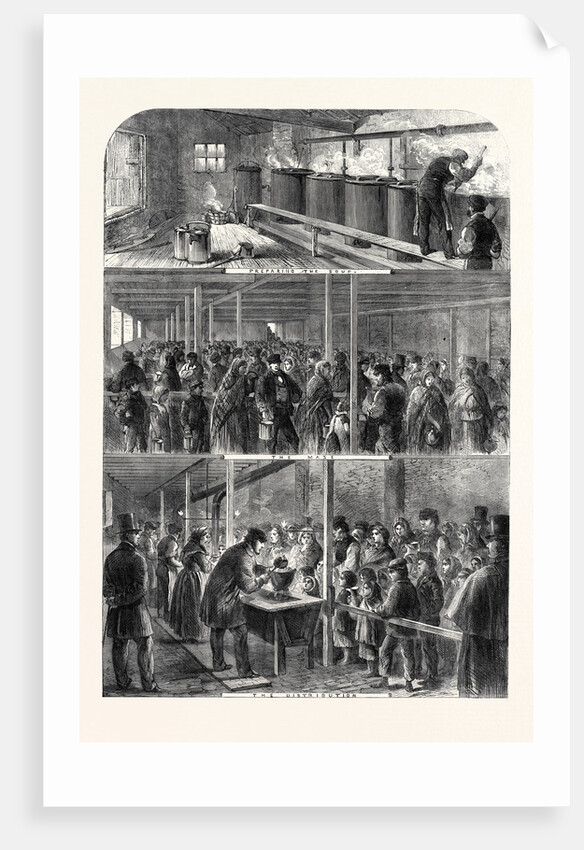 The Cotton Famine: The Society of Friends' Soup Kitchen Ball Street Lower Moseley Street Manchester 1862 by Anonymous