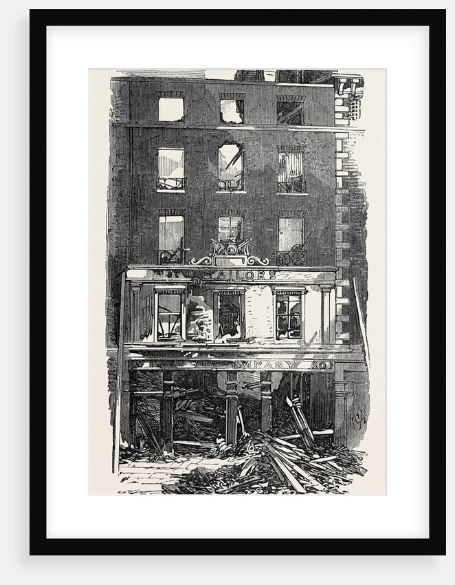 Scene of the Fatal Fire in Westmoreland Street Dublin 1866 Ireland by Anonymous