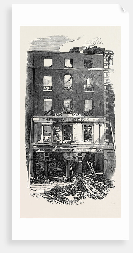 Scene of the Fatal Fire in Westmoreland Street Dublin 1866 Ireland by Anonymous