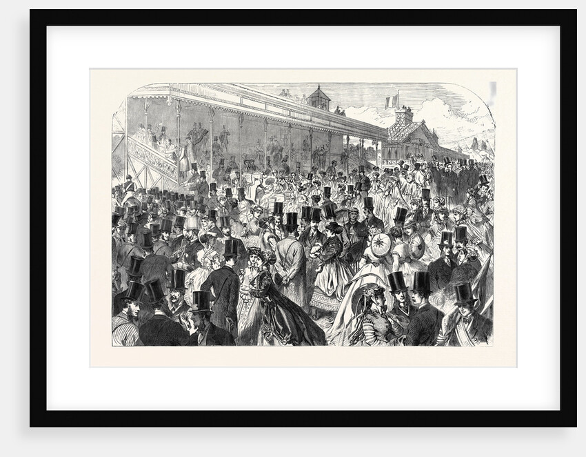 The Tribunes at Longchamps Before the Race for the Grand Prix De Paris France 1866 by Anonymous